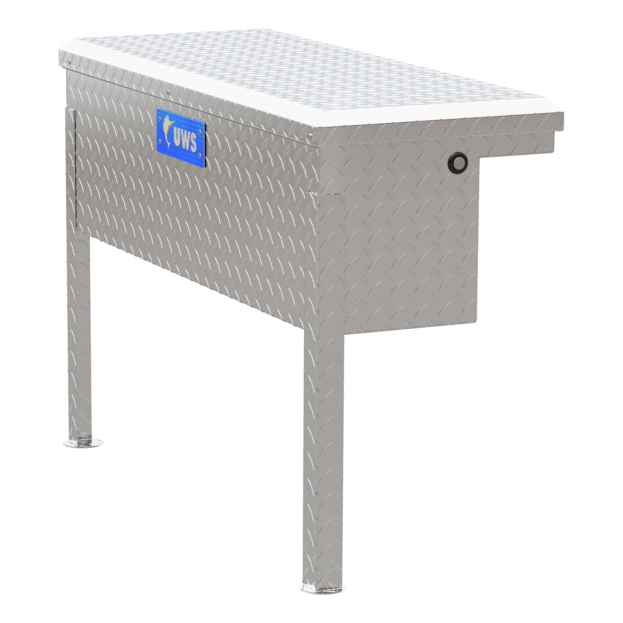 UWS, 36in. Truck Side Tool Box with Low Profile, Width 36.875 in, Material Aluminum, Color Finish Bright Aluminum, Model# EC30361